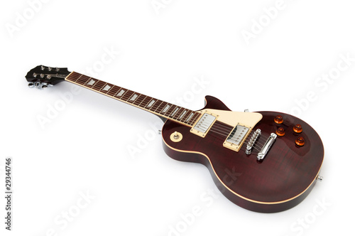 Musical guitar isolated on the white background