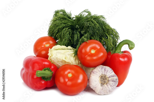 fresh vegetables on the white background isolated