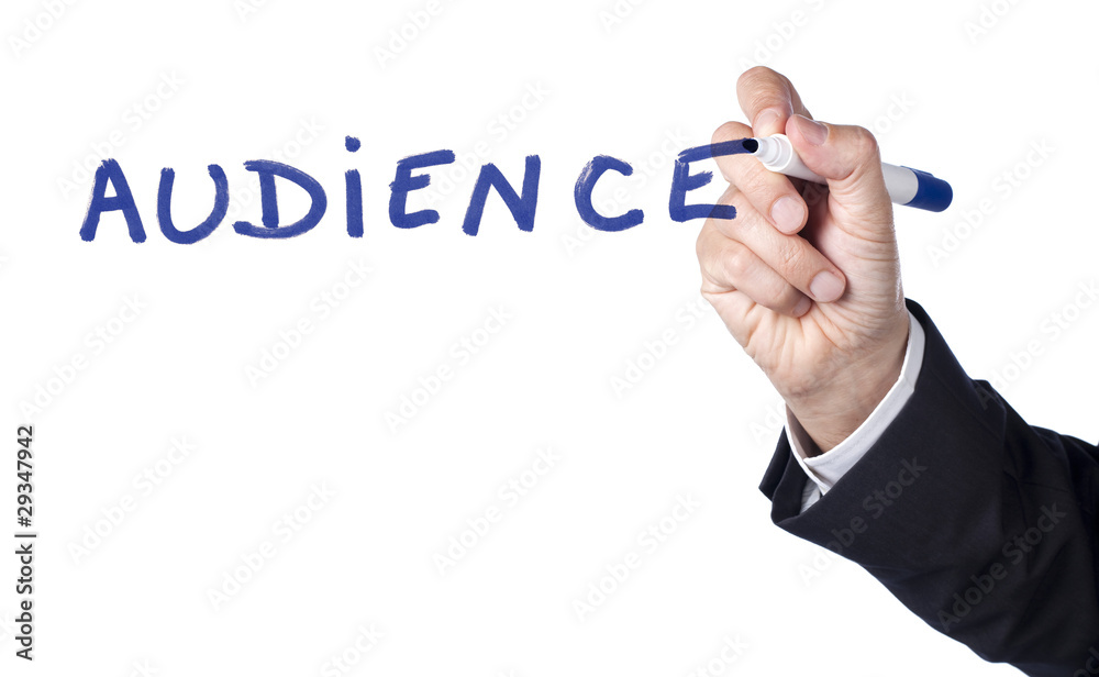 focus sur le mot audience écrit à la main focus sur le mot audience écrit à la main