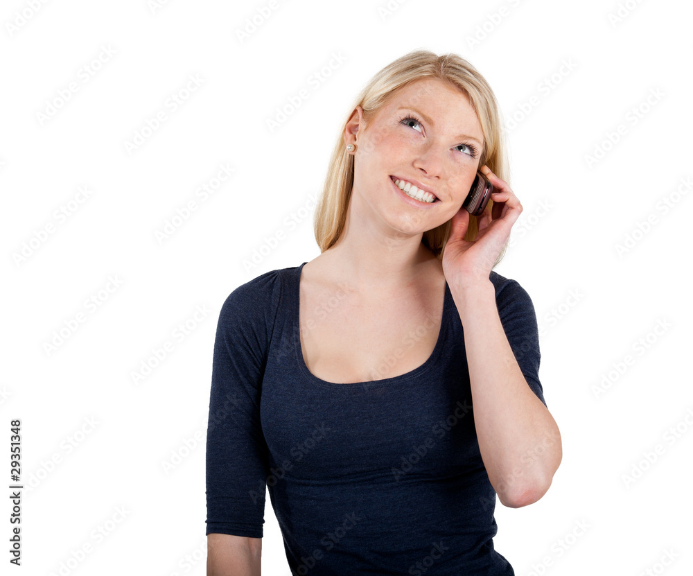 attraktive Studentin telefoniert mit Handy attraktive Studentin telefoniert mit Handy