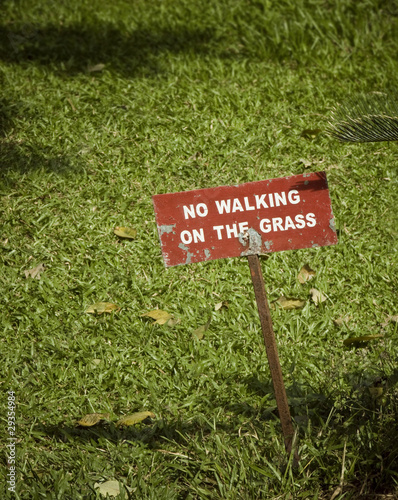 no walking on the grass