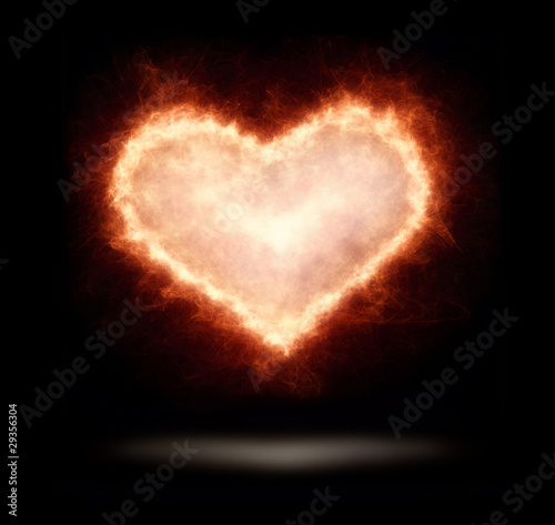 abstract flaming heart shape illustration