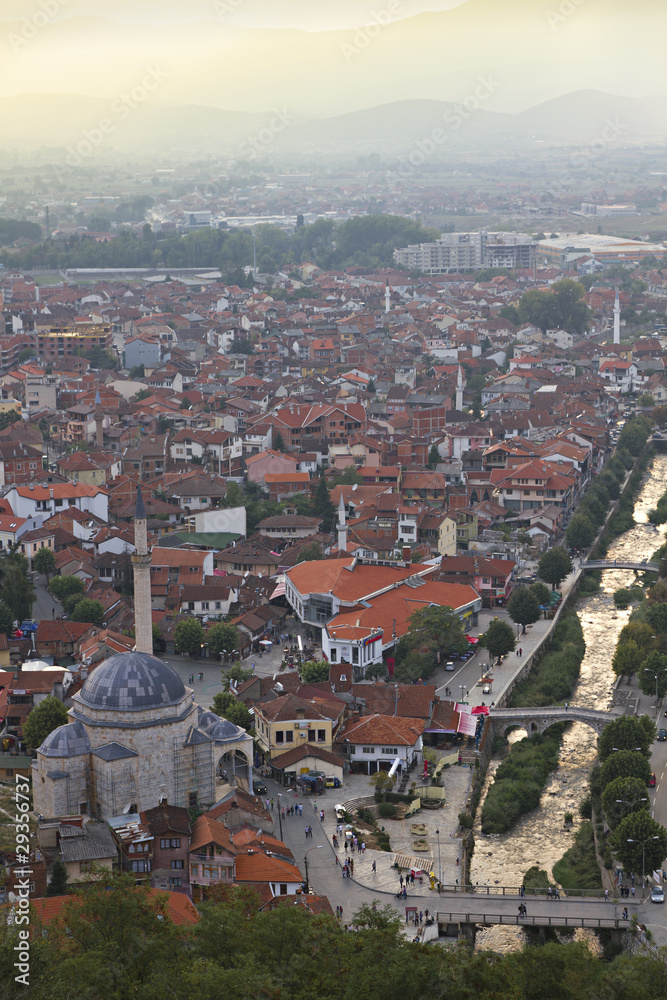 Prizren in Kosovo at sunset