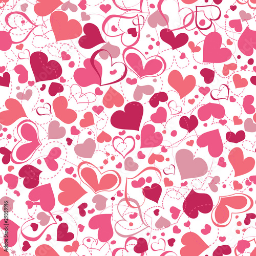 Wallpaper Mural Hearts seamless pattern Torontodigital.ca
