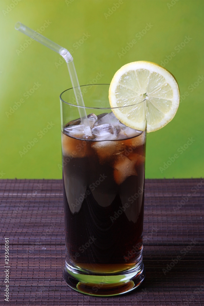 Cola with green background