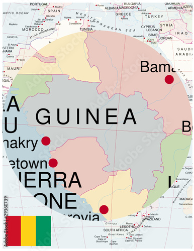 Guinea map africa world business success background