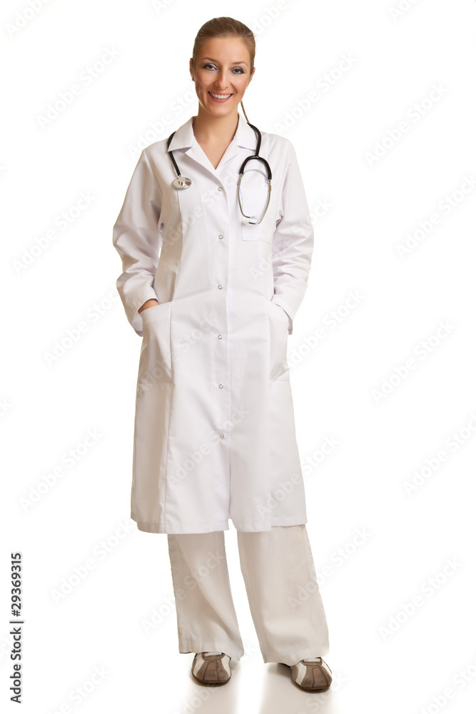 Medical doctor woman in uniform with stethoscope isolated Medical doctor woman in uniform with stethoscope isolated
