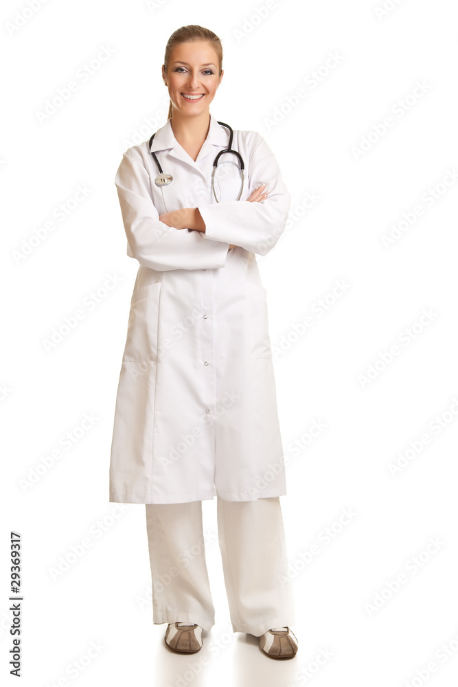 Medical doctor woman in uniform with stethoscope isolated Medical doctor woman in uniform with stethoscope isolated