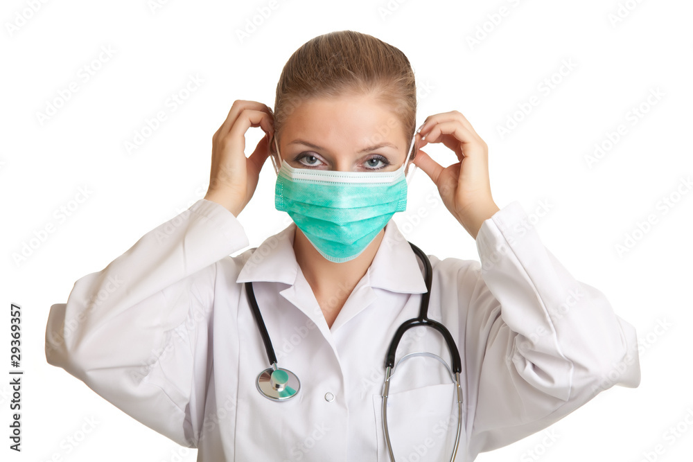 Medical doctor woman in uniform with stethoscope isolated Medical doctor woman in uniform with stethoscope isolated