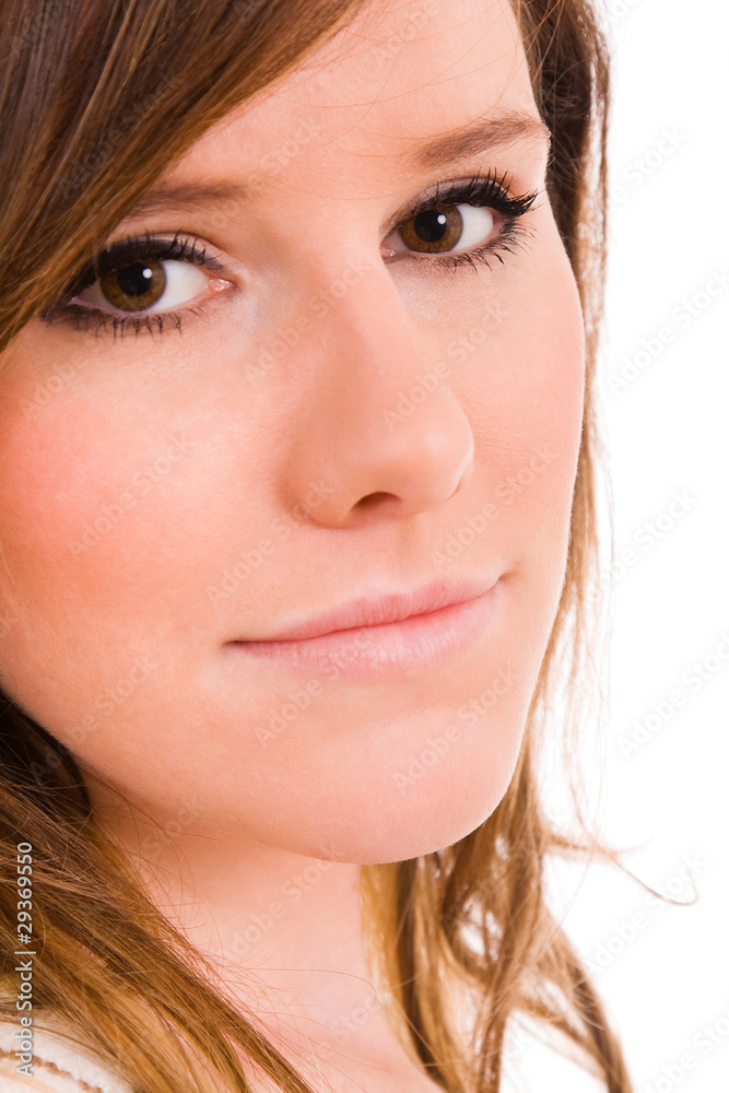 Fototapeta premium Closeup portrait of an attractive young woman