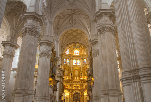 Fototapeta Naklejka Na Ścianę i Meble -  Interior of the Granada cathedral in HDR