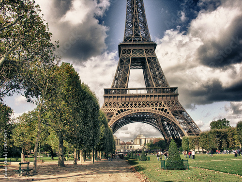 Eiffel Tower from Park du Champ de Mars, Paris