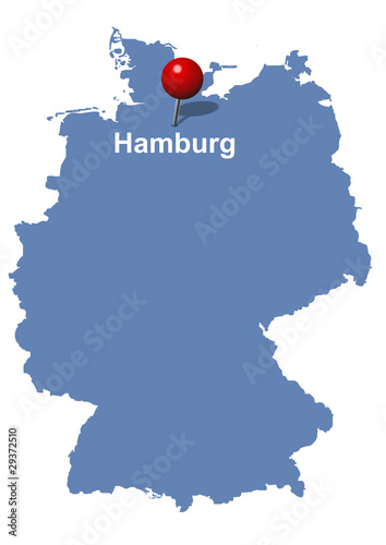 Hamburg auf Deutschlandkarte