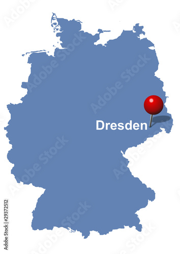 Dresden auf Deutschlandkarte