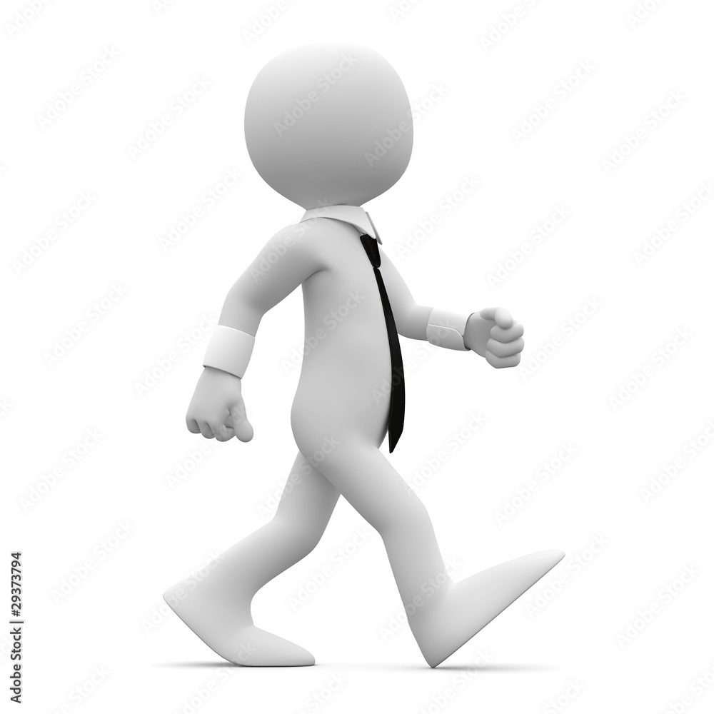 Man walking with suit and tie Man walking with suit and tie