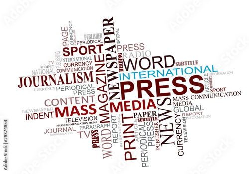 Media and journalism tags cloud