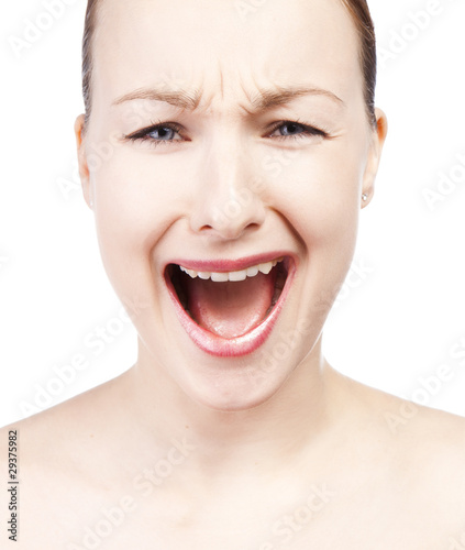 Portrait of screaming woman
