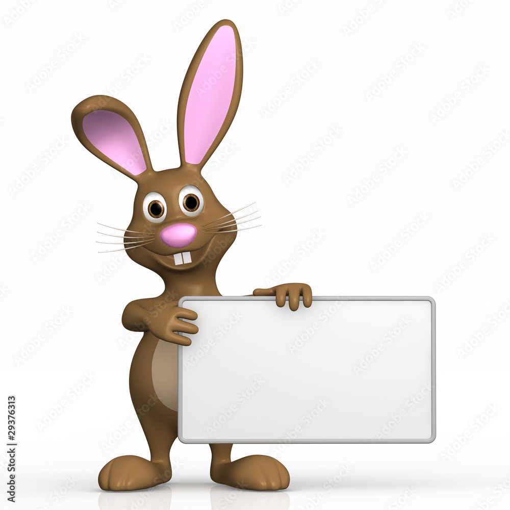 Obraz premium bunny is holding sign
