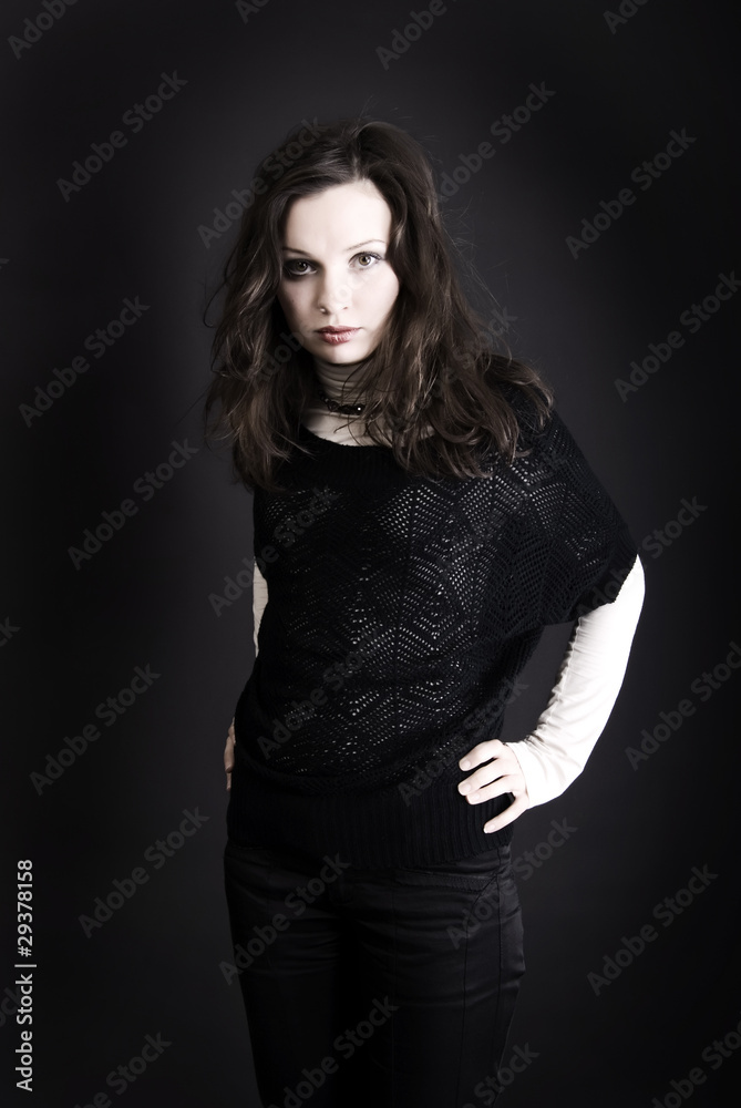 Portrait of a young brunette posing Portrait of a young brunette posing