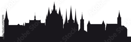 Obraz na płótnie Skyline Erfurt (Silhouette) w salonie