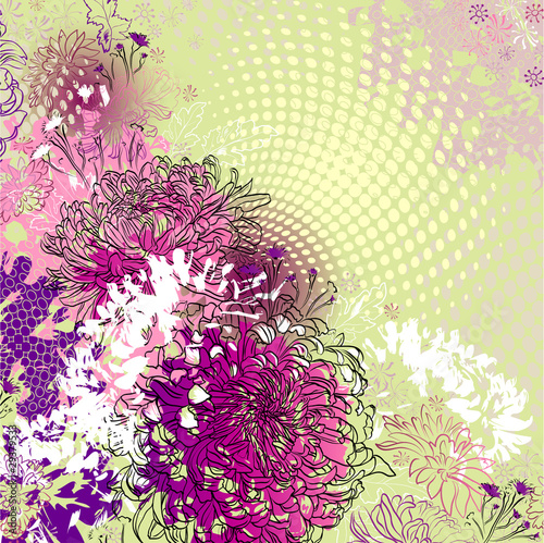 background  with chrysanthemums