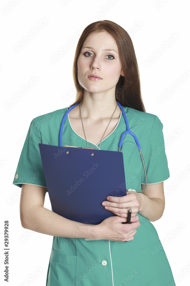 Female doctor on white background Female doctor on white background
