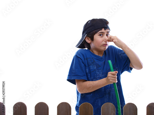 Принти на полотні bad smelling water from the garden hose