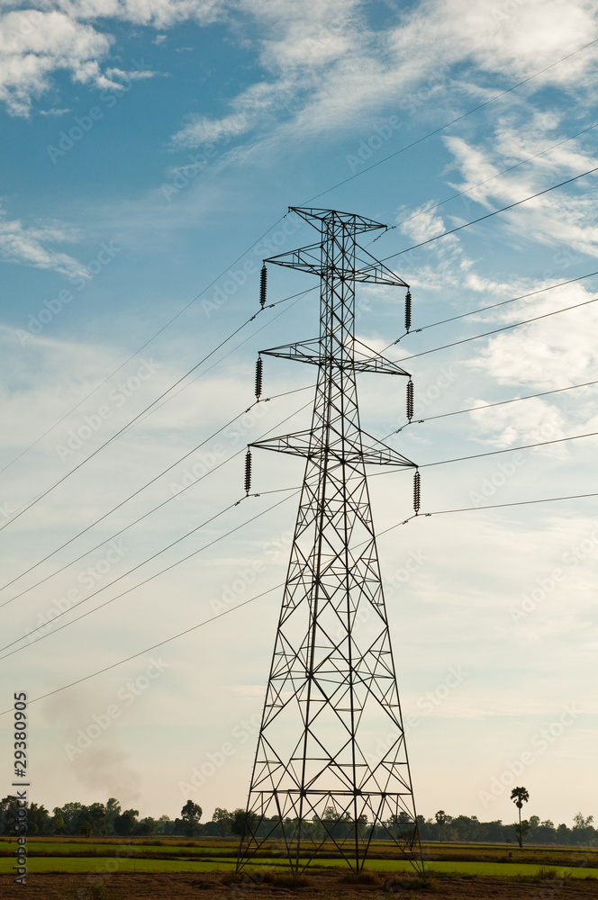 Fototapeta premium High voltage electric pilla