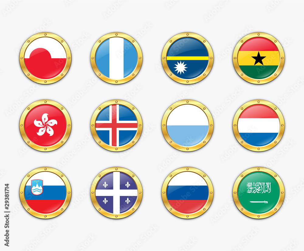 Shields with flags. Vector illustration. More in my portfolio Shields with flags. Vector illustration. More in my portfolio