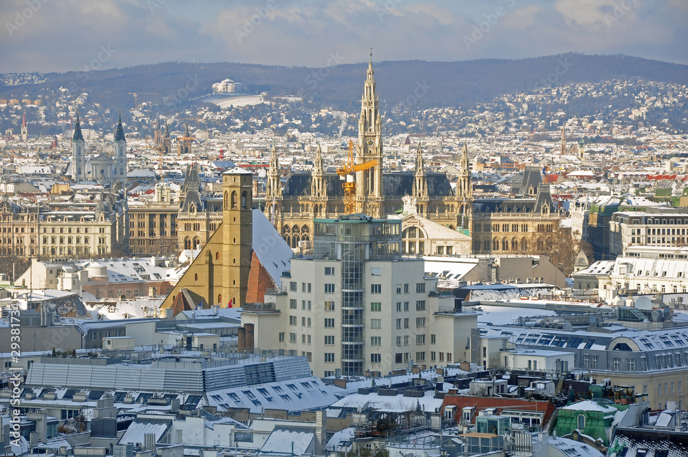 Fototapeta widok na ratusz w Wiedniu