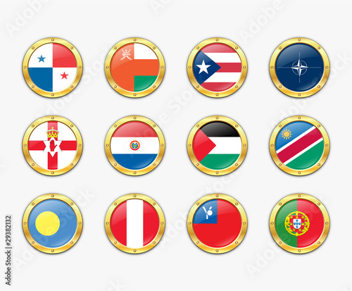 Shields with flags. Vector illustration. More in my portfolio Free Download Shields with flags. Vector illustration. More in my portfolio - GFXLoad