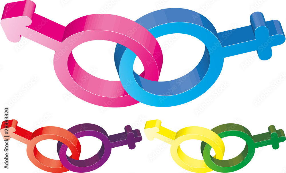 Set of male and female symbols, vector illustration Set of male and female symbols, vector illustration