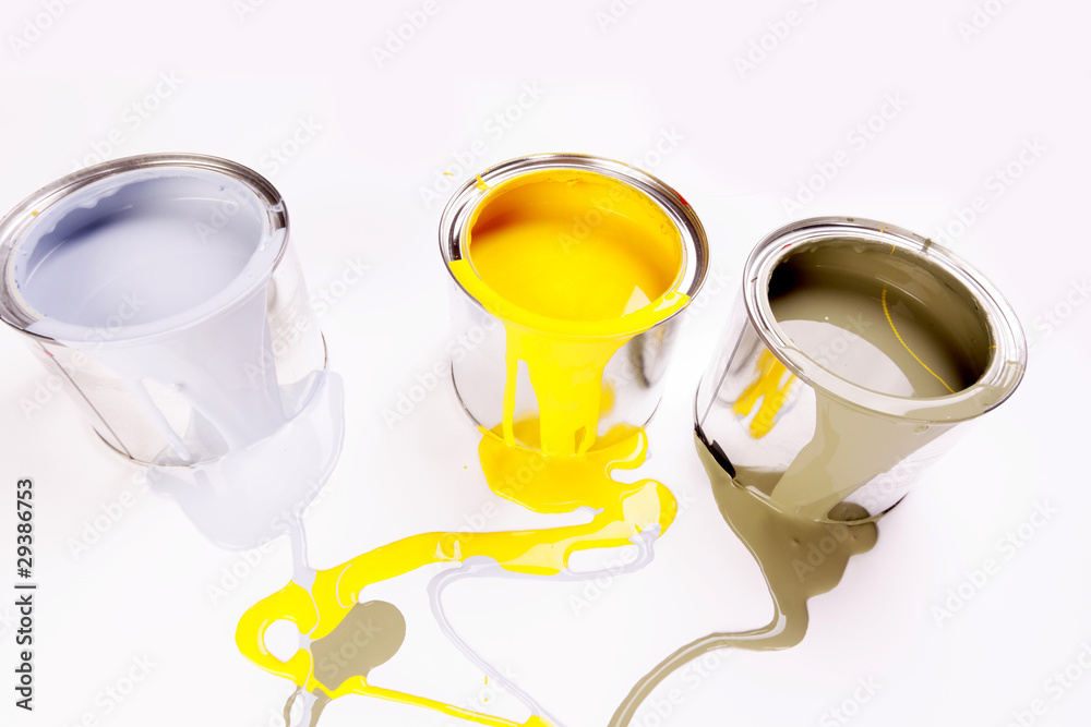 Spilling Paints, Red, Yellow and Blue Paint Spilling Paints, Red, Yellow and Blue Paint