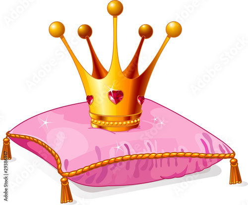 Princess crown on the pink pillow