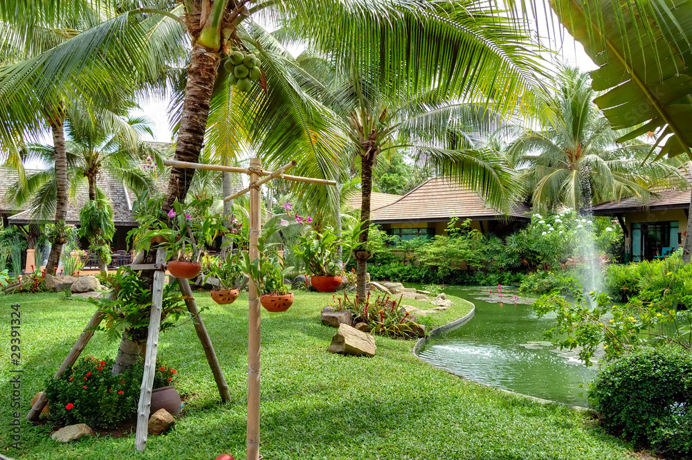 Recreation area at the luxury villas, Samui island, Thailand