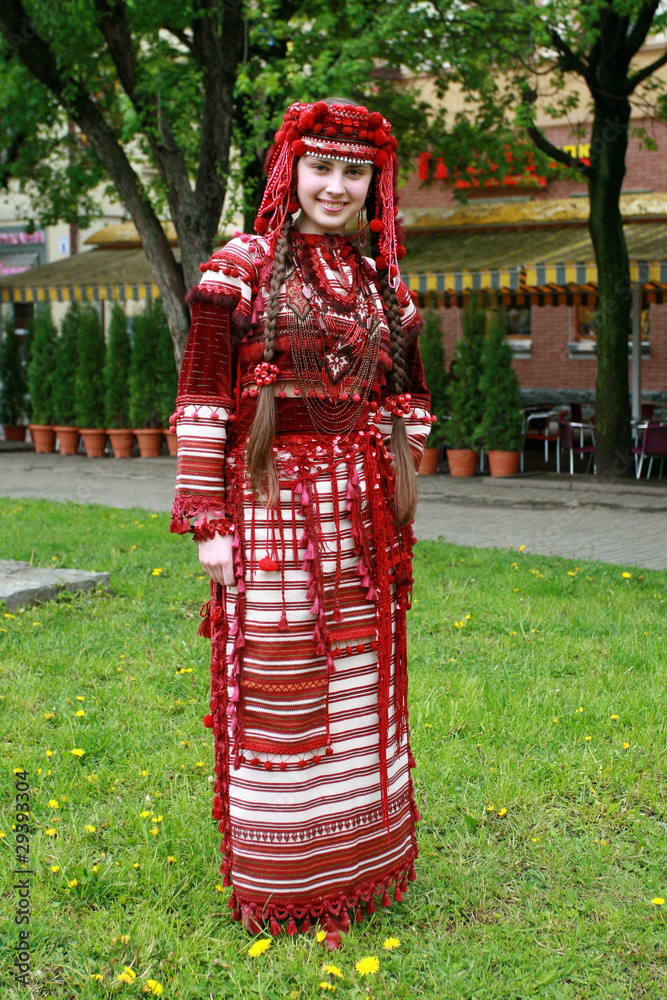 The young girl in a national Ukrainian suit The young girl in a national Ukrainian suit