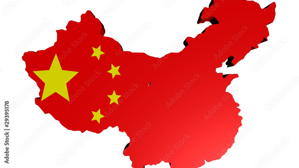 people shaking hands on China map flag animation people shaking hands on China map flag animation