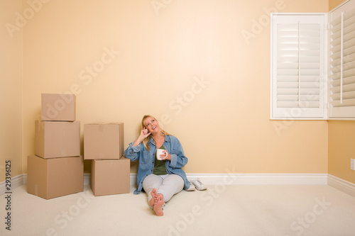 Happy Woman Relaxing Next t...