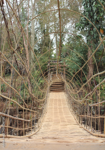 Suspension bamboo bridge