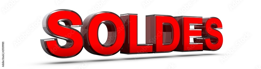 Mot soldes 3d rouge Mot soldes 3d rouge