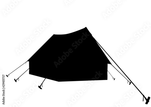 Contour of tent on a white background