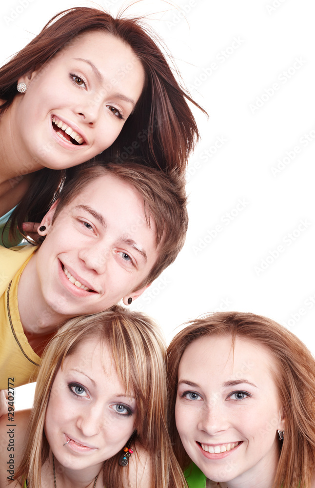 Group of people on white. Group of people on white.