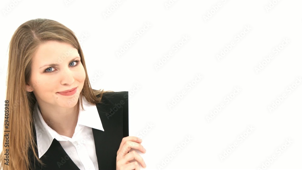 Woman behind a white wall Woman behind a white wall
