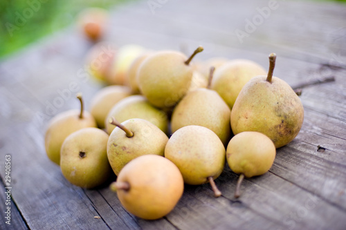 organic pears on a table