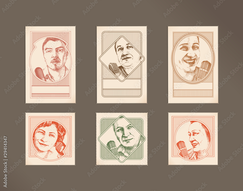 Stamps- feedom of speech- people with microphones