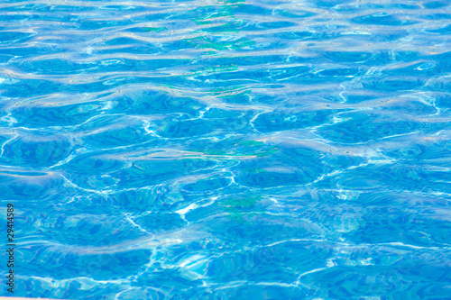 blue clean water at the pool