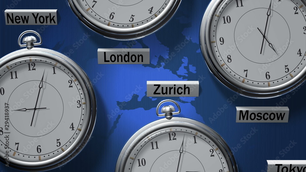 Time zones Stock Video Adobe Stock