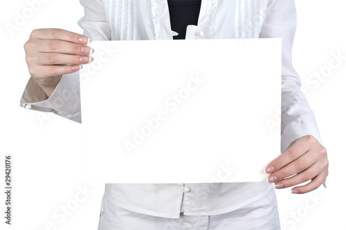 a card blank in the hands
