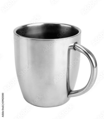 Silver thermos mug