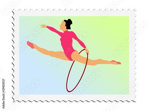 Gymnastics. Vector stamp
